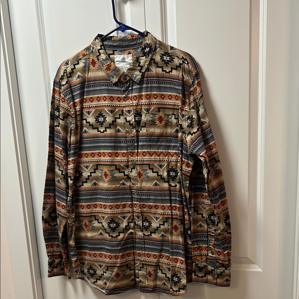 On the Byas Geometric Button-Up Shirt